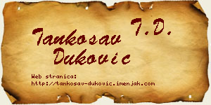 Tankosav Duković vizit kartica